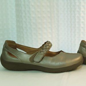 Hotter Comfort Gold Leather Mary Jane Shoes 9